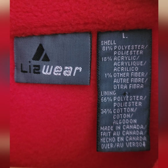 90s Liz Claiborne zipper detailed full zip fleece vest Women's large true red - Picture 3 of 7